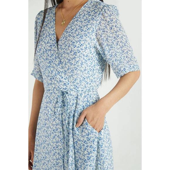 Reistor XS Summer Rains Maxi Wrap Dress Forget Me Not Blue - Picture 4 of 11